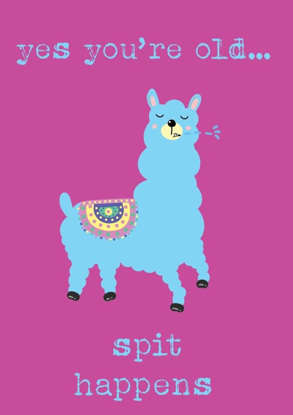 Funny Llama - Spit Happens Birthday Card created by Hey Lyla Designs