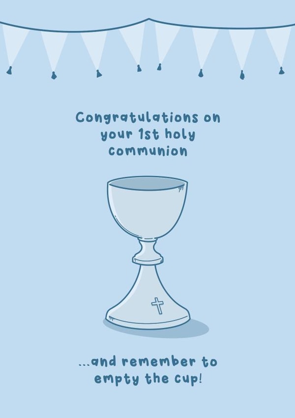 Funny Faith Card - 1st Holy Communion - Male created by Daniella Illustrates