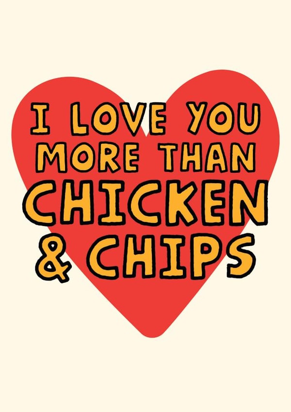Funny Anniversary Card - Chicken and Chips created by Studio Doodles