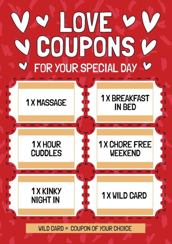 Cheeky Anniversary Card - Love Coupons created by AbiGoLucky