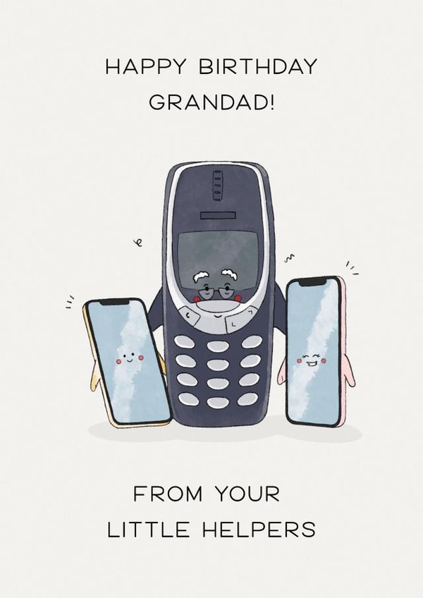Cute Birthday Card for your Grandad who finds it hard to use tech created by Rishi