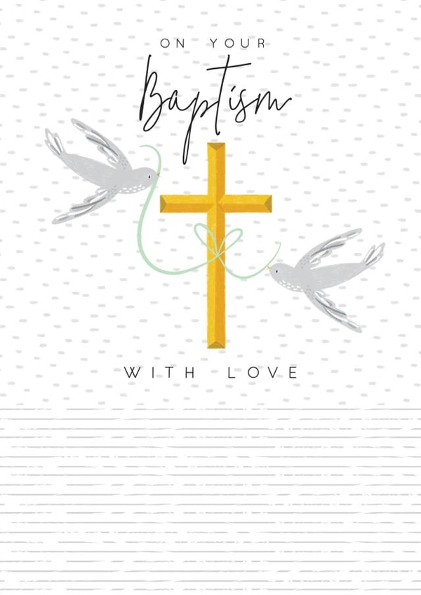 Stylish modern contemporary Baptism card created by Laura Darrington Design Ltd.