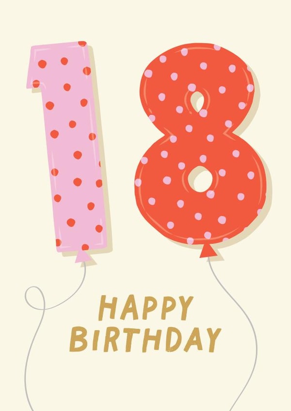 Cute Birthday Card - 18th - For Her created by Pixie Studio