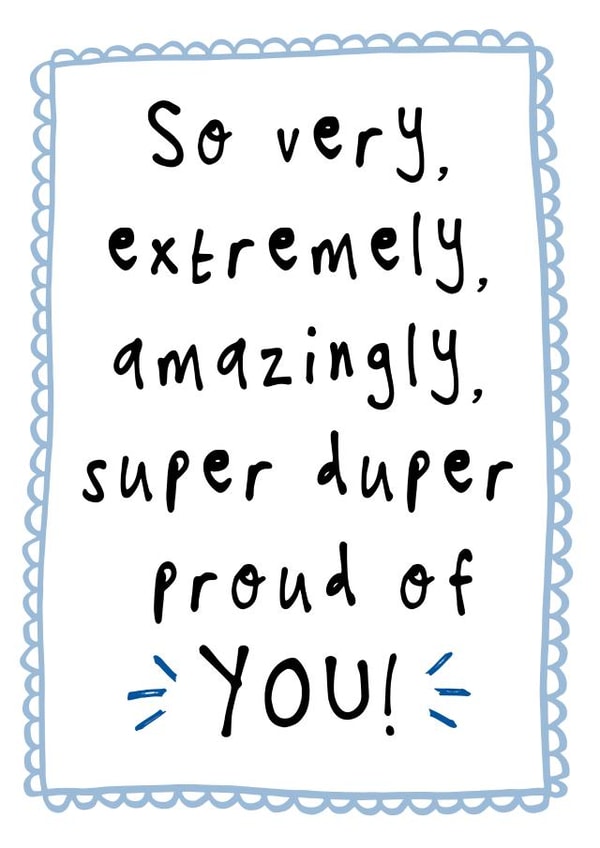 Cute Congratulations Super Duper Proud of You Card for Exams created by Bow & Bell