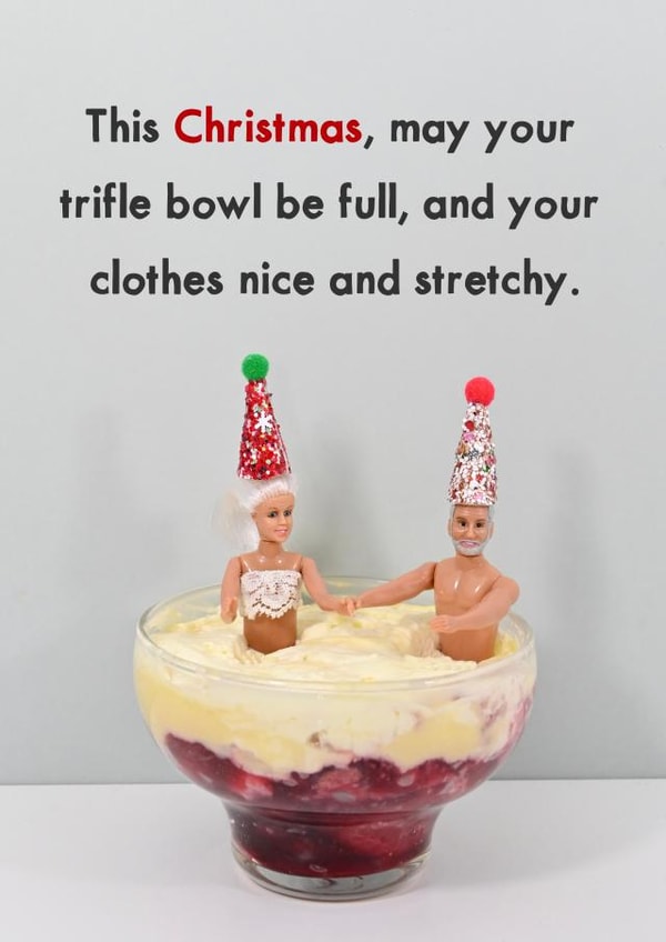 Funny trifle card for the festive season this christmas! created by Bold & Bright Cards
