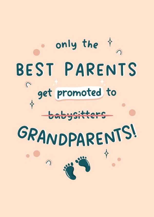 Cute Pregnancy Announcement Card for Grandparents to be - Grandparent Promotion created by Kimberley Designs