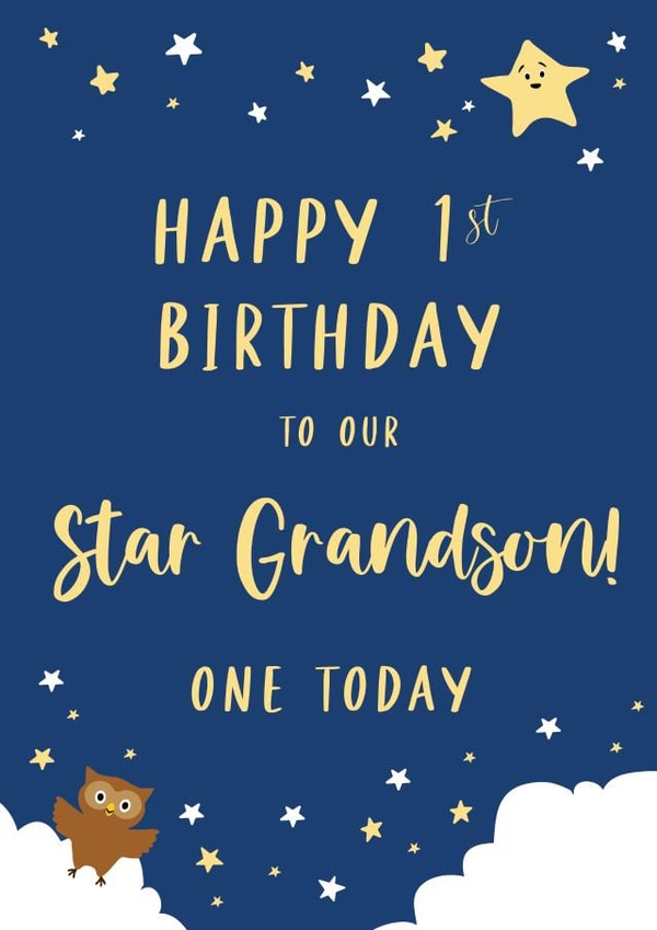 Twinkle Twinkle First Birthday Card For Grandson created by Fifi Designs