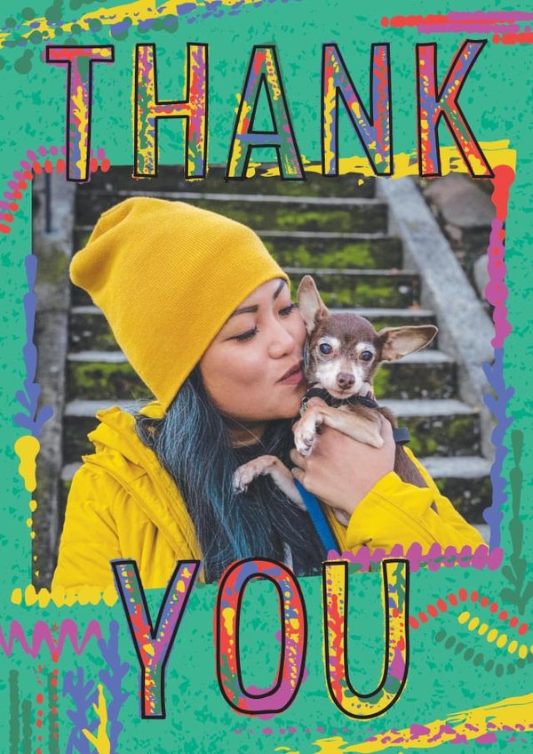 thank you colourful Personalised Photo Card 48737 created by Amelia Betty