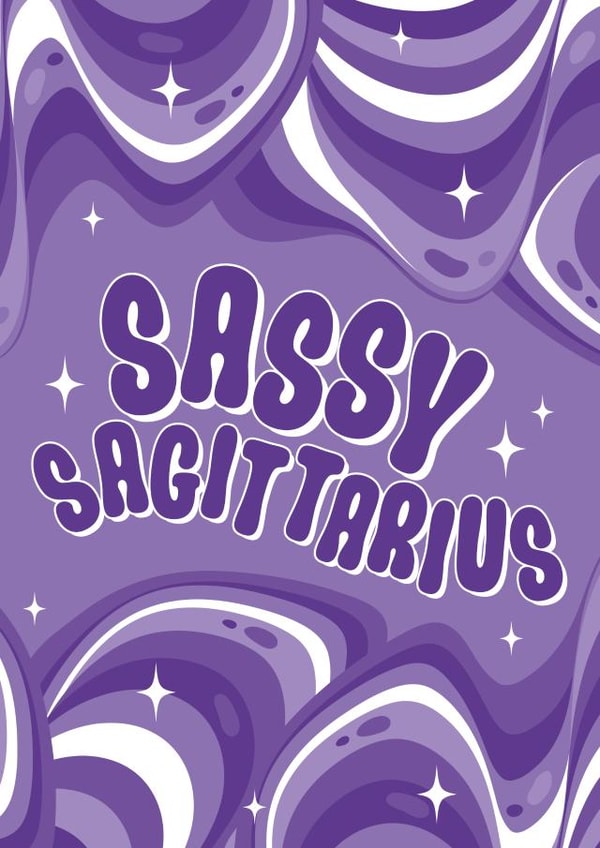 Groovy Sassy Sagittarius Birthday Card created by Ziggle Designs