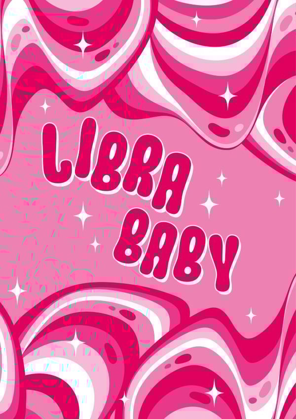 Groovy Libra Baby Birthday Card created by Ziggle Designs