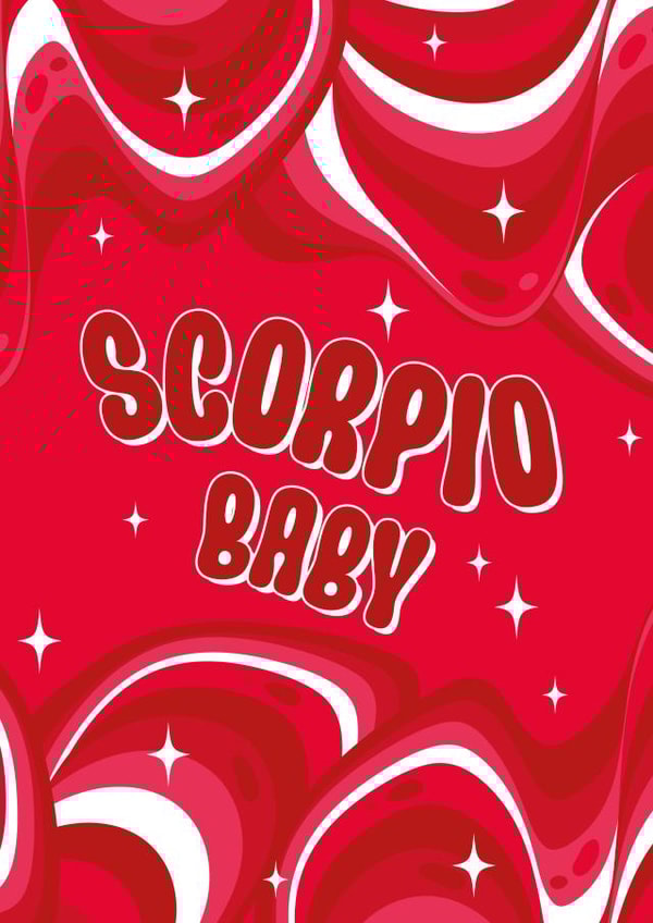 Groovy Scorpio Baby Birthday Card created by Ziggle Designs