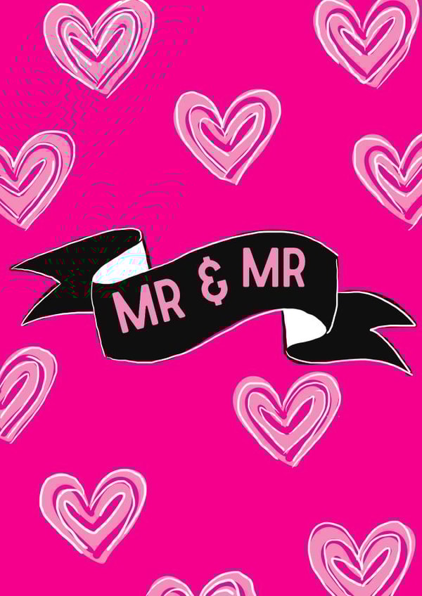 Mr & Mr Wedding card created by Lily the Print