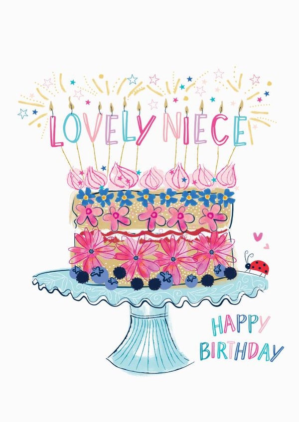 Traditional Birthday Card - Lovely Niece created by Katie Phythian Design