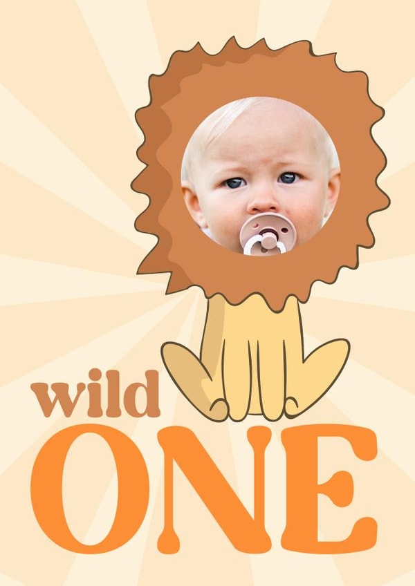 Cute photocard for a wild one turning one! created by Seabird Studio