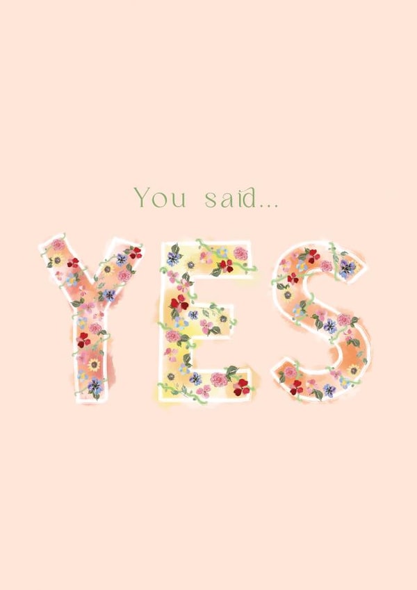 Watercolour Floral Engagement Celebration Card for Bride or Groom to be created by Lib's Cards