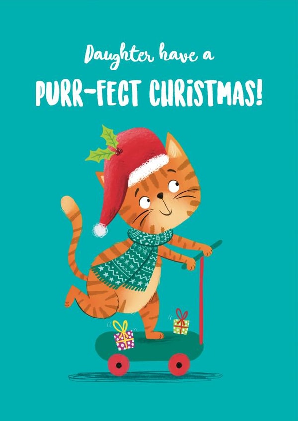 Cute Christmas Card - Ginger Cat - Daughter created by Hannah Jayne Lewin