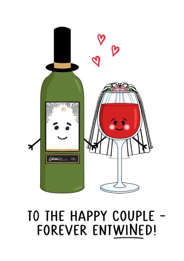 Funny Wedding Card for Wine Lovers created by Of Life & Lemons Ltd.