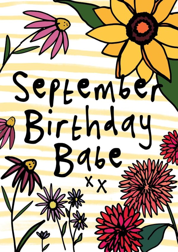 Cute Floral Card - September Birthday created by Bow & Bell