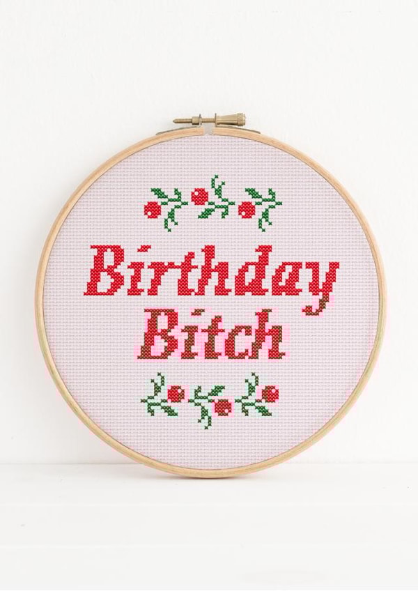 Funny Birthday Card - Cross Stitch - Birthday Bitch created by NaviStitch