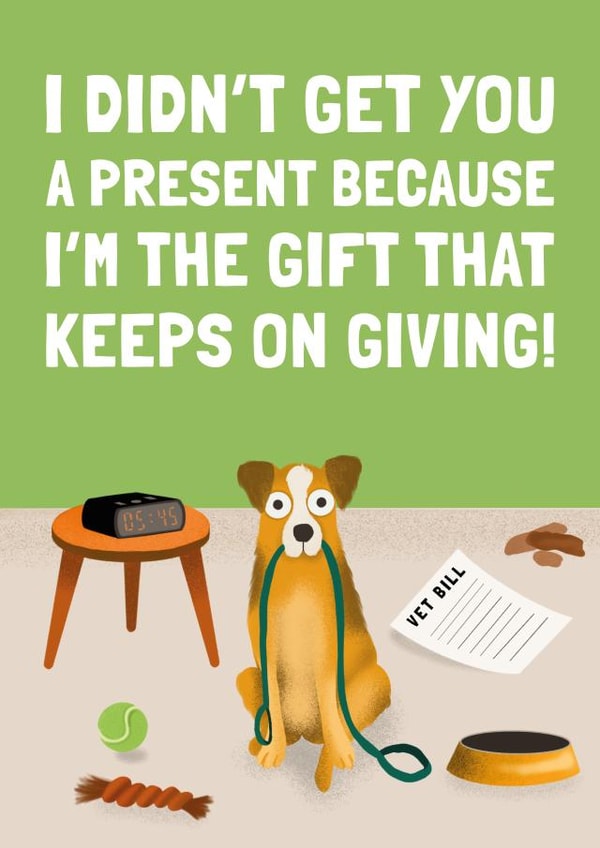 Birthday Card From the Dog - Dog Card - Dog Parent Birthday Card created by AbiGoLucky