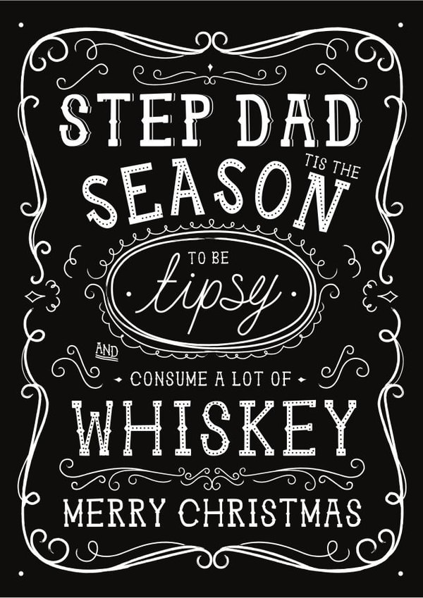 Fun Christmas Card - Step Dad - Jack Daniels Whiskey created by la la la Designs