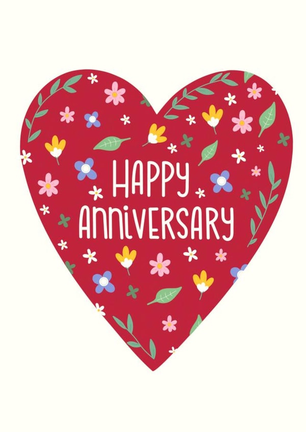 Cute anniversary heart card for your loved one! created by Emma Tobey Illustration