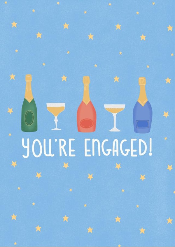 Pretty Engagement Card - Champagne created by Emma Tobey Illustration