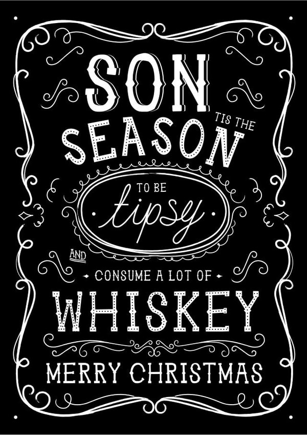 Funny Christmas Card - Son - Jack Daniels Whiskey created by la la la Designs