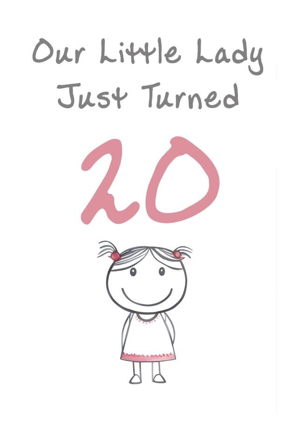 Cute Birthday Card - Little Lady - 20th created by @MisterDave