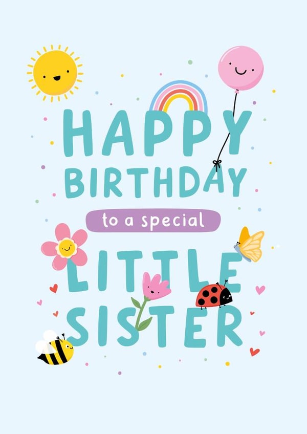 Cute Birthday Card - Little Sister created by Macie Dot Doodles