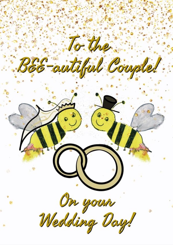 The perfect card for  a Bee-autiful on their wedding day! created by Purple Umbrella