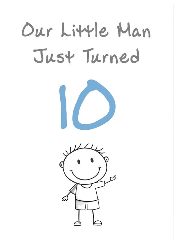 Cute Birthday Card - Little Man - 10th created by @MisterDave