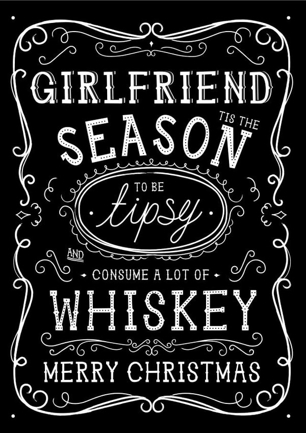 Funny Christmas Card - Girlfriend - Jack Daniels Whiskey created by  la la la     Designs