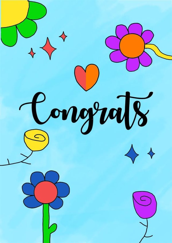 Cute congratulations card for a loved one - Congrats created by WimCards