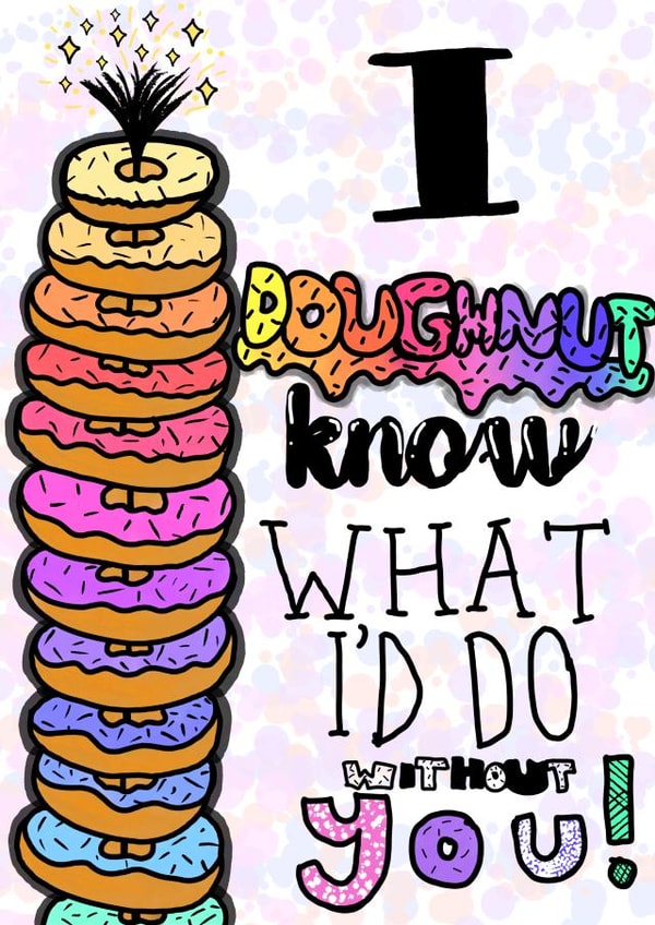 Cute and Meaningful Thank You Card - I doughnut know what I'd do without you! created by WimCards