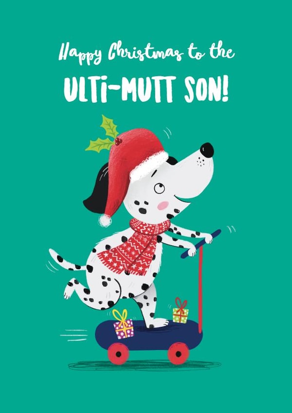 Funny Christmas Card - Ulti-mutt Son created by Hannah Jayne Lewin