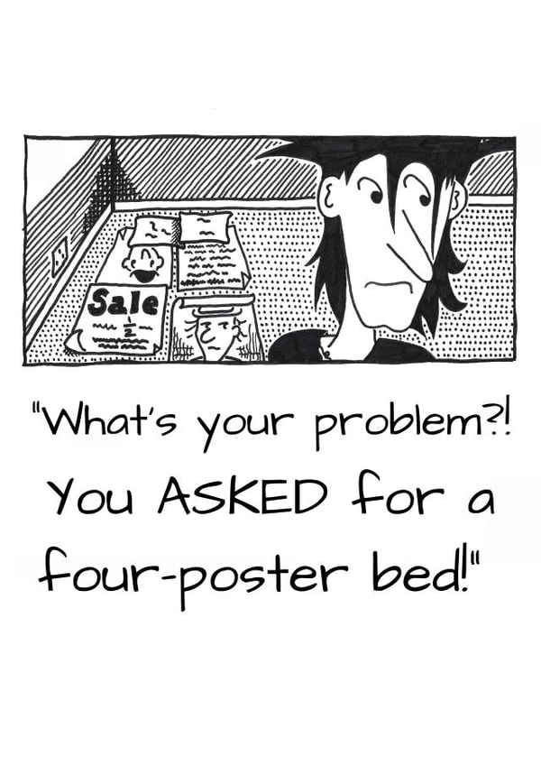 Any occasion - any recipient - four poster bed. created by The Doldrums