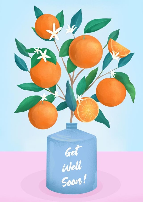 Pretty Get Well Card - Orange Plant created by Petra Lizde