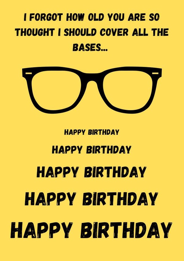 Funny joke card for birthday - loosing their eyesight created by RileyMax Creations
