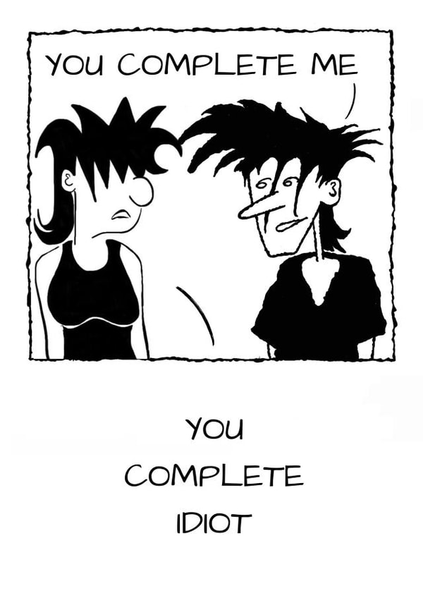 A card to say I love you - romantic - you complete me. created by The Doldrums