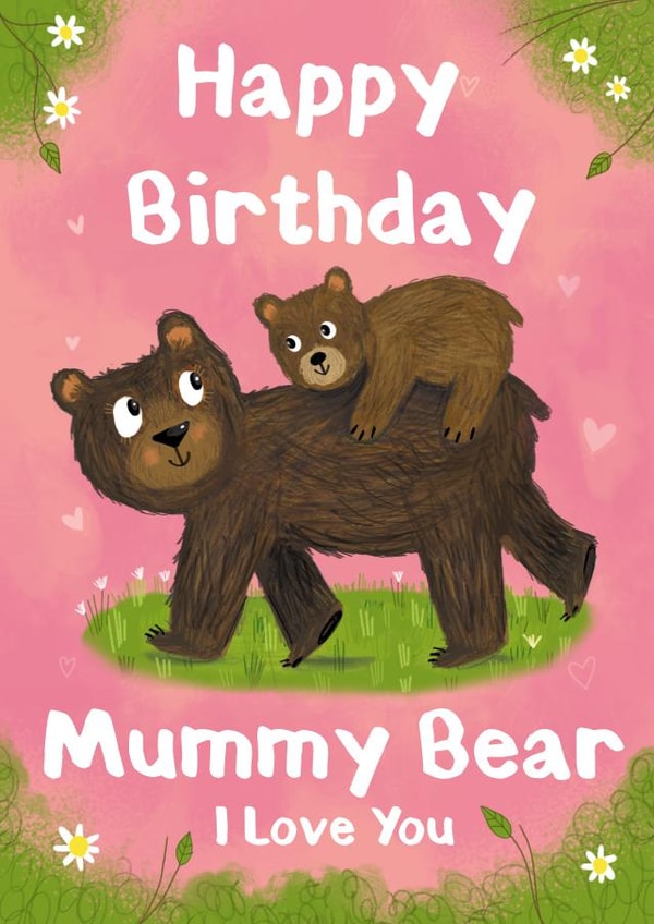 Heartfelt Birthday Card - Mummy Bear created by Holly Bushnell Illustration