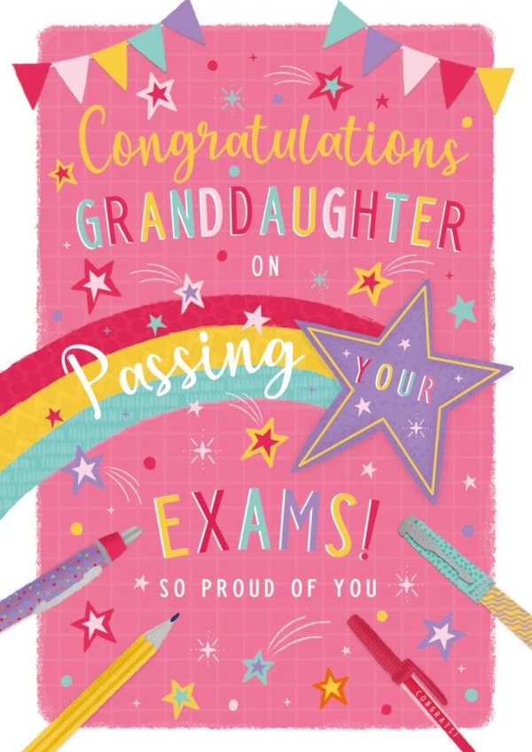 Traditional Congratulations Card - Granddaughter - Passing Your Exams created by IC&G