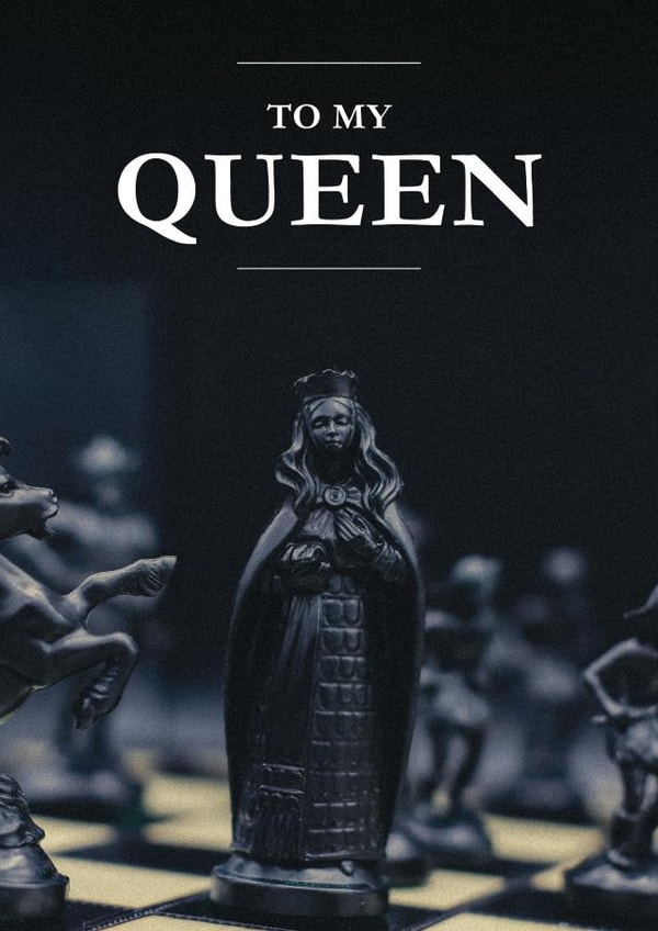 Queen in chess card | for girlfriend | for wife | Anniversary | Just to say created by Inspire Inc