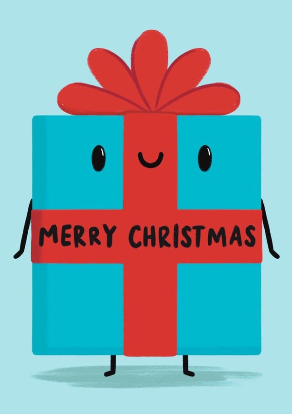 Cute Christmas Card - Present created by Sophie Kent Illustration