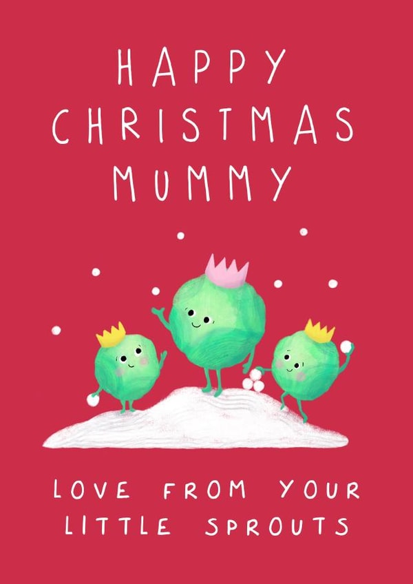 Cute Christmas Card - Mummy - Little Sprouts created by Painted Parasol Studio