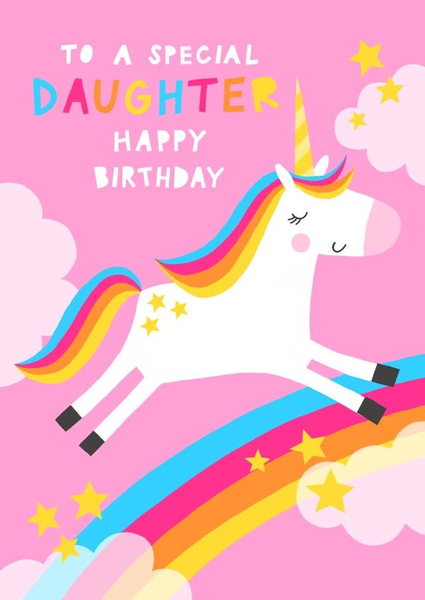 Cute Birthday Card - Daughter - Unicorn created by Nicola Watson
