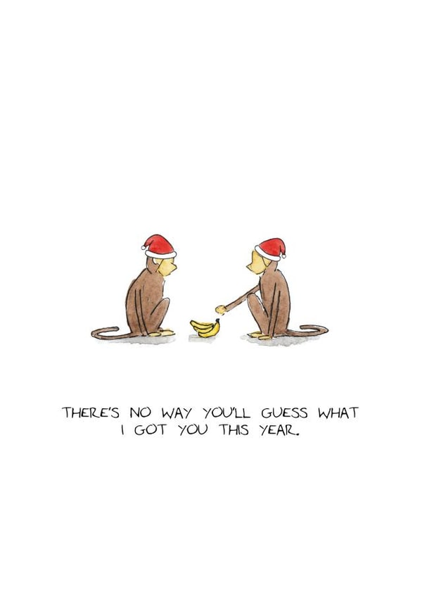 Funny Christmas Card - Monkey - Bananas created by RossJDesigns