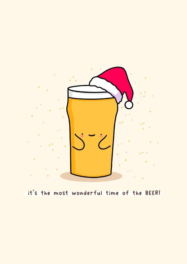 Funny Christmas Card - Most Wonderful Time of Beer! created by Rosalie Perl