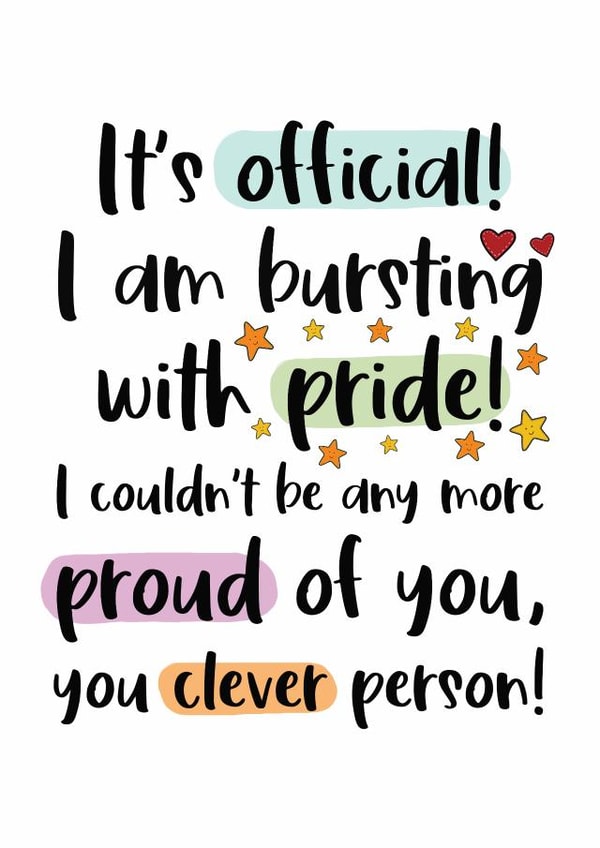 Heartfelt Congratulations Card - Proud Of You created by And You Can Quote Me