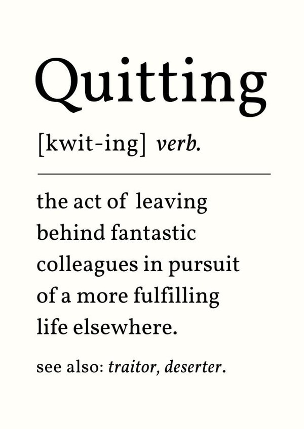 Funny Leaving Card - Quitting created by Sundiva Designs